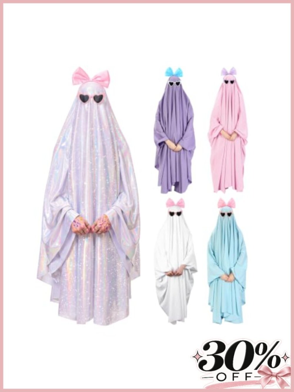 Adult Ghost Costume Sheet with Sunglasses and Headband Halloween